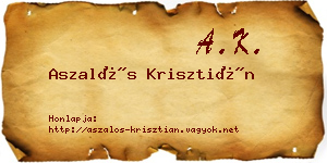 Aszalós Krisztián névjegykártya