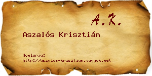 Aszalós Krisztián névjegykártya