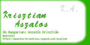 krisztian aszalos business card