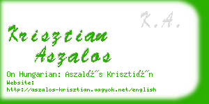 krisztian aszalos business card